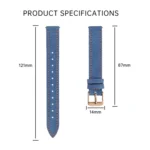 14mm Linen Fabric Leather Watch Band - Image 3