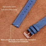 14mm Linen Fabric Leather Watch Band - Image 5