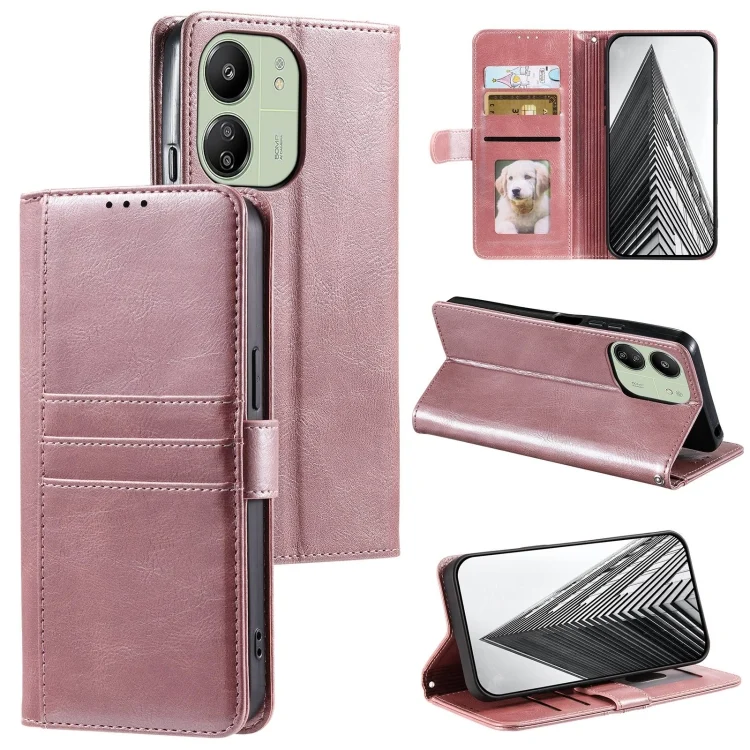 EDA006446102A.webp Simple 6-Card Wallet Leather Phone Case, For Xiaomi Redmi 13C 4G/5G, For Xiaomi Poco C65 - Image 1