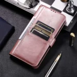 Simple 6-Card Wallet Leather Phone Case, For Xiaomi Poco C55, For Xiaomi Redmi Note 12 Pro 5G - Image 2