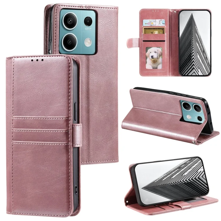 EDA006446111A.webp Simple 6-Card Wallet Leather Phone Case, For Xiaomi Redmi Note 13 5G, For Xiaomi Redmi Note 13 Pro+ - Image 1