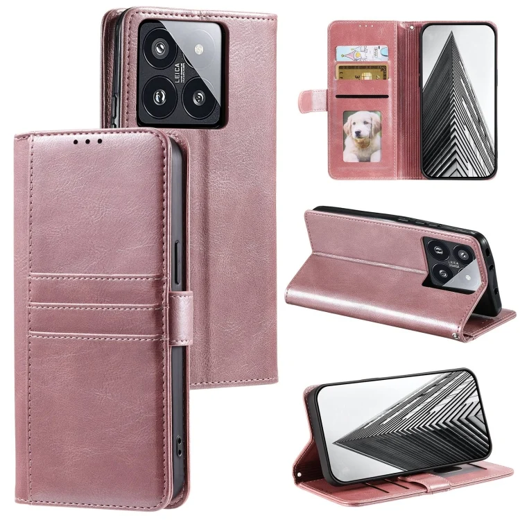 EDA006446118A.webp Simple 6-Card Wallet Leather Phone Case, For Xiaomi 14 Pro, For Xiaomi 14 - Image 1