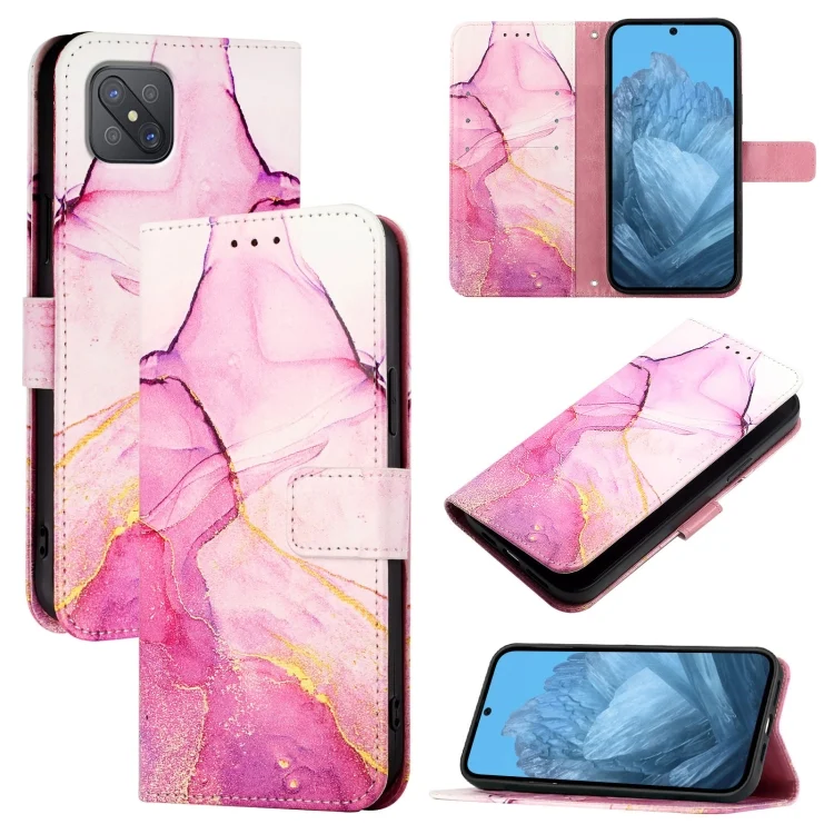PT003 Marble Pattern Flip Leather Phone Case, For OPPO A92s