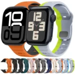 Wave Texture Reverse Buckle Silicone Watch Band, For Apple Watch Series 5 40mm - Image 2