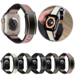 Trapezoid Fold Magnetic Buckle Silicone PU Watch Band, For Apple Watch Series 8 41mm, For Apple Watch Series 8 45mm, For Apple Watch SE 2022 40mm, For Apple Watch SE 2022 44mm - Image 2