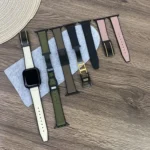 Trapezoid Fold Magnetic Buckle Silicone PU Watch Band, For Apple Watch Series 8 41mm, For Apple Watch Series 8 45mm, For Apple Watch SE 2022 40mm, For Apple Watch SE 2022 44mm - Image 3