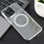 6D Plated Carbon Fiber Clear Magsafe PC Phone Case, For iPhone 15 Pro Max, For iPhone 15 Pro, For iPhone 15 Plus, For iPhone 15 - Image 2