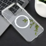 6D Plated Carbon Fiber Clear Magsafe PC Phone Case, For iPhone 15 Pro Max, For iPhone 15 Pro, For iPhone 15 Plus, For iPhone 15 - Image 3