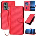 YX0070 Carbon Fiber Buckle Leather Phone Case with Lanyard, For OnePlus 9 Pro, For OnePlus 9