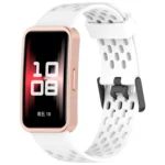 Hole Style Dual Black Buckle Silicone Watch Band