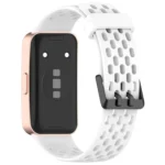 Hole Style Dual Black Buckle Silicone Watch Band - Image 8