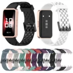 Hole Style Dual Black Buckle Silicone Watch Band - Image 2