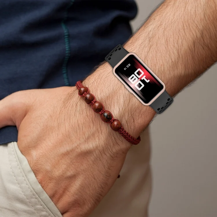 EDA0065045_B4.webp Hole Style Dual Black Buckle Silicone Watch Band - Image 5