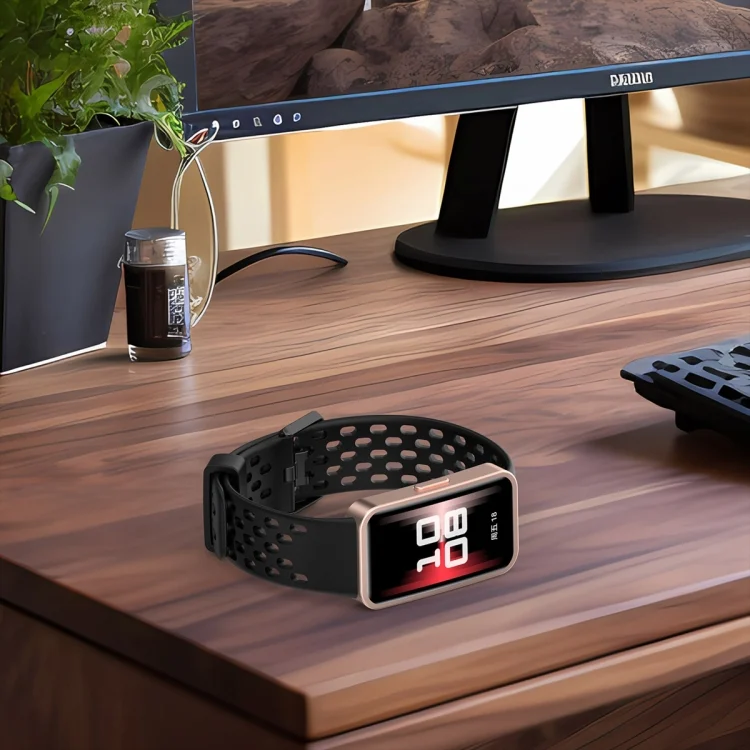 EDA0065045_B5.webp Hole Style Dual Black Buckle Silicone Watch Band - Image 6