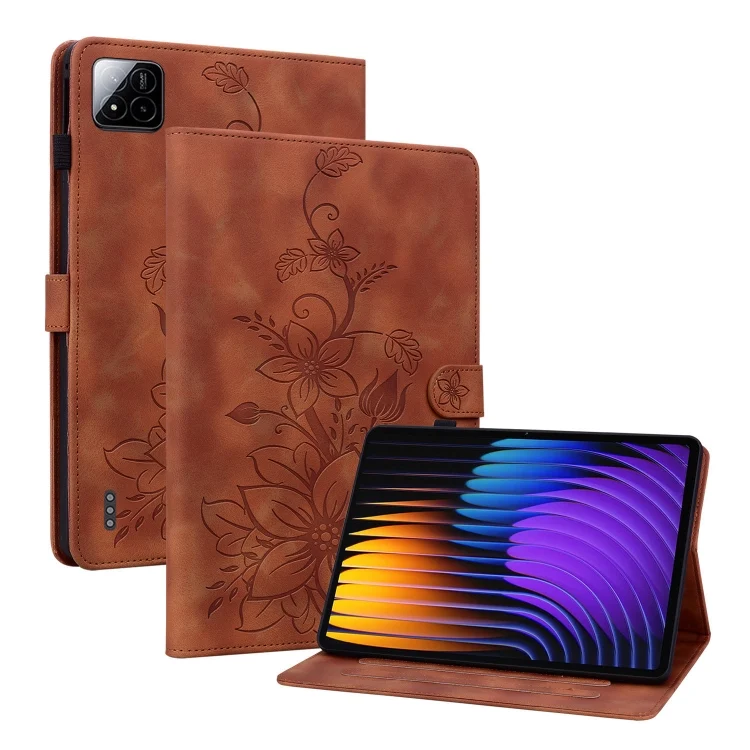 Lily Embossed Leather Tablet Case, For Xiaomi Pad 7 / Pad 7 Pro, For Xiaomi Redmi Pad SE 8.7