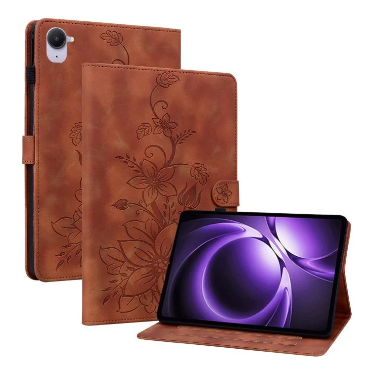 Lily Embossed Leather Tablet Case, For Xiaomi Redmi K Pad 8.8 inch, For Redmi Pad 2 / Redmi Pad SE 11 2025