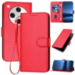 YX0070 Carbon Fiber Buckle Leather Phone Case with Lanyard, For OPPO Find X8 Pro, For OPPO A78 5G / A1x