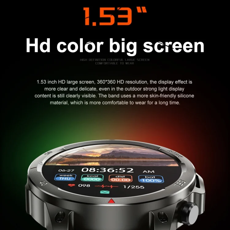 EDA0065101_B7.webp DK68 1.53 inch IP67 BT 5.0 Fitness Sport Smart Watch, Support LED Flashlight / Bluetooth Call / Sleep / Blood Oxygen / Heart Rate / Blood Pressure Health Monitor - Image 8