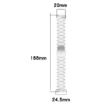 Three Bead Stainless Steel Metal Watch Band - Image 3