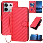 YX0070 Carbon Fiber Buckle Leather Phone Case with Lanyard, For Xiaomi Redmi Note 13 Pro 5G, For Xiaomi 13T/13T Pro/Redmi K60 Ultra
