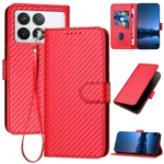 YX0070 Carbon Fiber Buckle Leather Phone Case with Lanyard, For Xiaomi Redmi K70 / K70 Pro, For Xiaomi Redmi 12 4G/5G / Note 12R