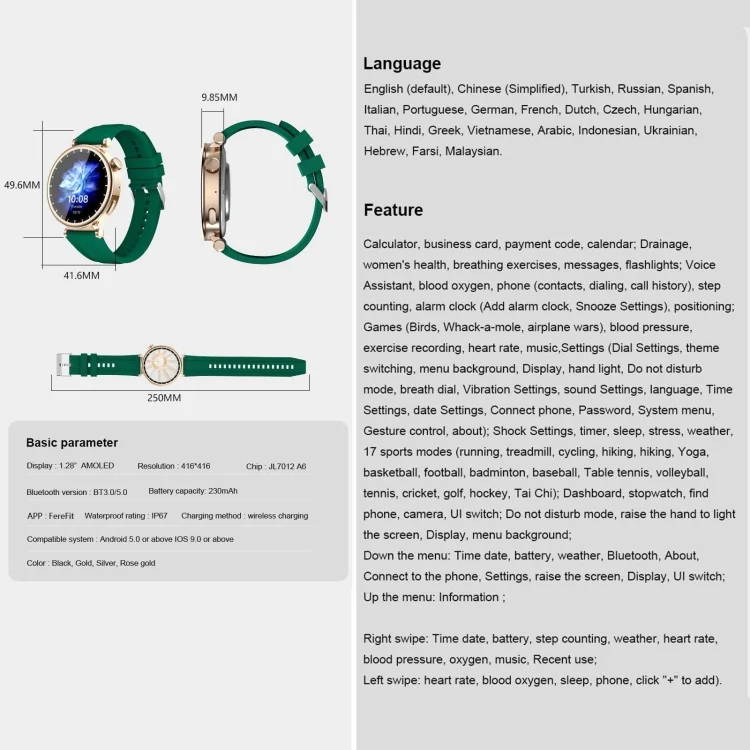EDA0065190_B9.webp WS520 1.28 inch IP67 Sport Smart Watch, Support Bluetooth Call / Sleep / Blood Oxygen / Heart Rate / Blood Pressure Health Monitor - Image 10