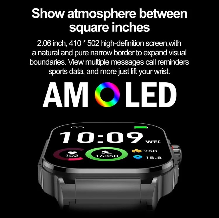 EDA0065205_B2.webp G40S 2.06 inch IP67 BT5.2 Sport Smart Watch, Support Bluetooth Call / Sleep / Blood Oxygen / Heart Rate / Blood Pressure Health Monitor - Image 3