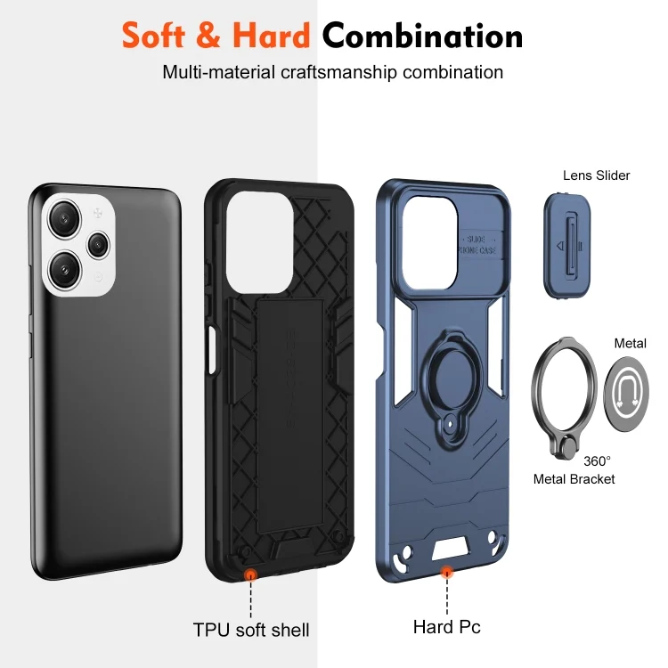 EDA006534701A_5.webp Camshield Ring Holder Phone Case, For Xiaomi Redmi 12, For Xiaomi Redmi A1 / A2, For Xiaomi Redmi Note 12 Pro+, For Xiaomi Redmi Note 12 Pro 5G, For Xiaomi Poco X5 Pro, For Xiaomi Redmi Note 12 5G - Image 6