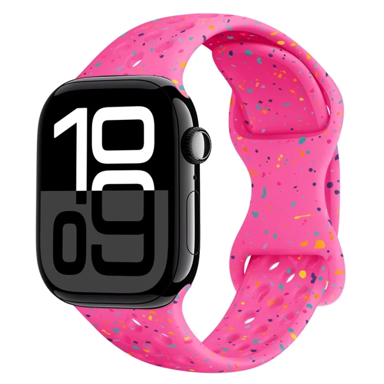 Hole Style Butterfly Buckle Camouflage Silicone Watch Band, For Apple Watch Series 10 46mm