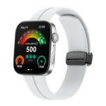 Magnetic Folding Black Buckle Silicone Watch Band