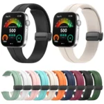 Magnetic Folding Black Buckle Silicone Watch Band - Image 2