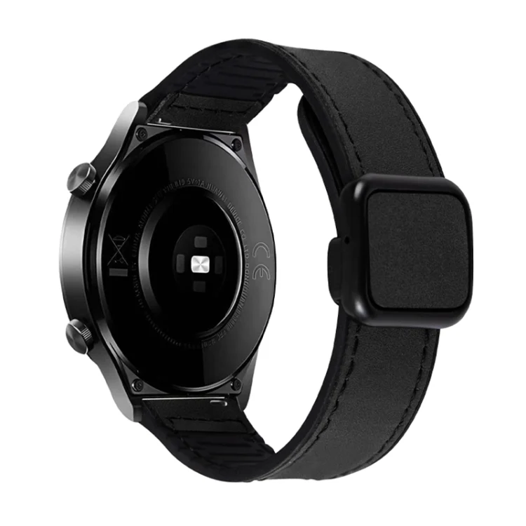 EDA006565701A.webp Crazy Horse Texture Fold Magnetic Buckle Leather Silicone Watch Band - Image 1