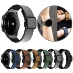 Crazy Horse Texture Fold Magnetic Buckle Leather Silicone Watch Band - Image 2