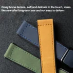 Crazy Horse Texture Fold Magnetic Buckle Leather Silicone Watch Band - Image 4
