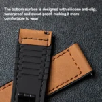 Crazy Horse Texture Fold Magnetic Buckle Leather Silicone Watch Band - Image 5