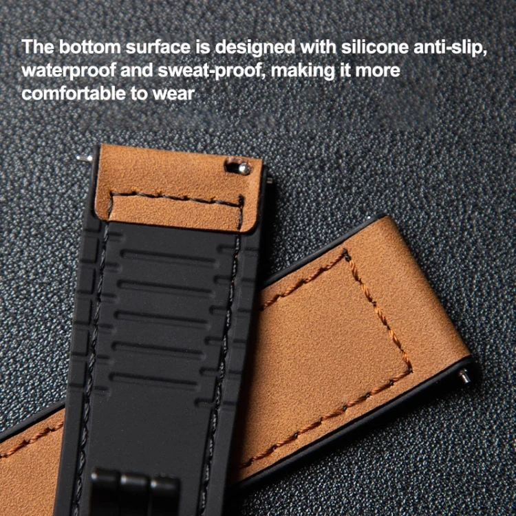 EDA0065657_B4.webp Crazy Horse Texture Fold Magnetic Buckle Leather Silicone Watch Band - Image 5
