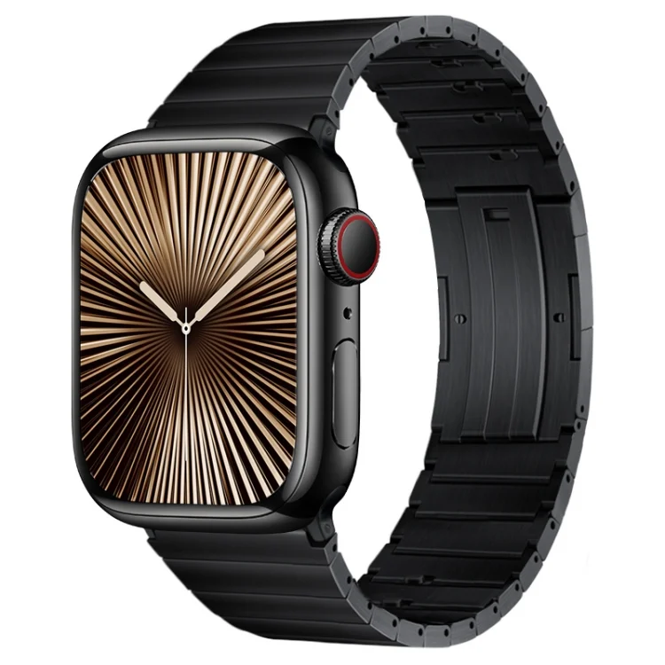PG65 Single Bead Bamboo Joint Spring Bars Titanium Metal Watch Band, For Apple Watch Series 10 46mm, For Apple Watch Series 10 42mm, For Apple Watch SE 2023 44mm, For Apple Watch SE 2023 40mm...