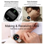 MT55 1.43 inch AMOLED HD Screen Ultra-thin Smart Call Health Watch, Silicone Strap - Image 3