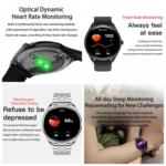 MT55 1.43 inch AMOLED HD Screen Ultra-thin Smart Call Health Watch, Leather Strap - Image 7