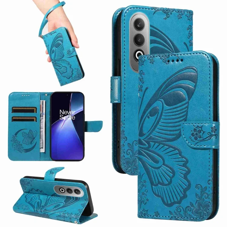 Swallowtail Butterfly Embossed Leather Phone Case, For OnePlus Nord CE4, For OnePlus 12R, For OnePlus 12