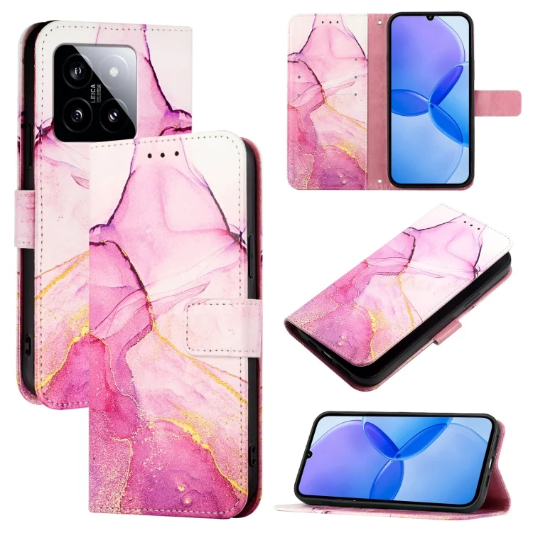 PT003 Marble Pattern Flip Leather Phone Case, For Xiaomi 14, For Xiaomi Redmi Note 12R / Poco M6 Pro 5G, For Xiaomi Redmi 12 4G / 5G Global & India, For Xiaomi Redmi K70 / K70 Pro