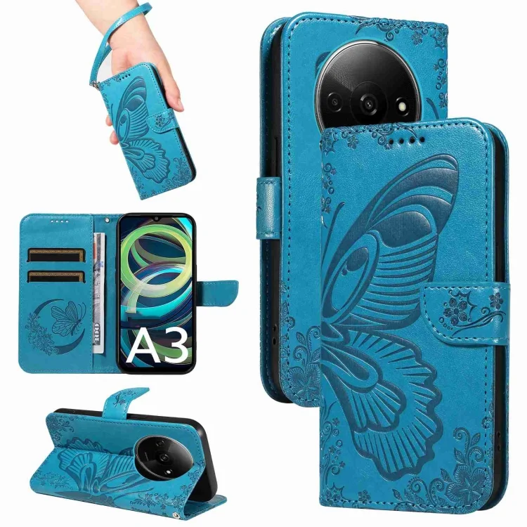 Swallowtail Butterfly Embossed Leather Phone Case, For Xiaomi Redmi A3, For Xiaomi Redmi Note 13 4G, For Xiaomi Redmi K70E