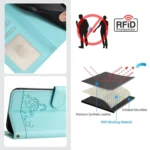 Cat Rat Embossed Pattern RFID PU Phone Case with Wrist Strap, For Xiaomi POCO M6 5G Global, For Xiaomi Redmi Note 13 4G Global, For Xiaomi Redmi K70E - Image 5