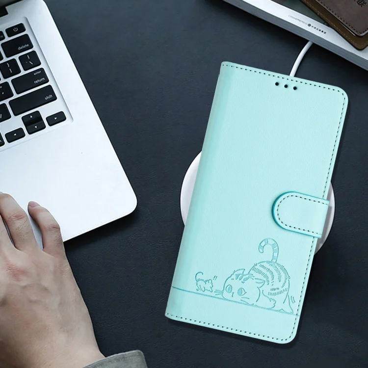 EDA006597810A_7.webp Cat Rat Embossed Pattern RFID PU Phone Case with Wrist Strap, For Xiaomi POCO M6 5G Global, For Xiaomi Redmi Note 13 4G Global, For Xiaomi Redmi K70E - Image 8