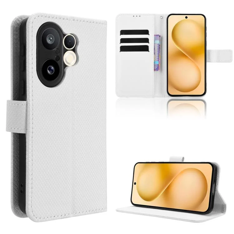 Diamond Texture Leather Phone Case, For vivo X200 FE / S30 Pro mini, For vivo X200s 5G, For vivo T4 5G / iQOO Z10 5G Global, For vivo X200 Ultra 5G