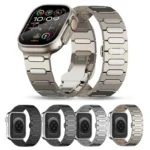 Oval Butterfly Buckle Titanium Alloy Watch Band, For Apple Watch Series 4 44mm, For Apple Watch Series 3 42mm - Image 2