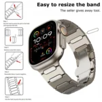 Oval Butterfly Buckle Titanium Alloy Watch Band, For Apple Watch Series 4 44mm, For Apple Watch Series 3 42mm - Image 5