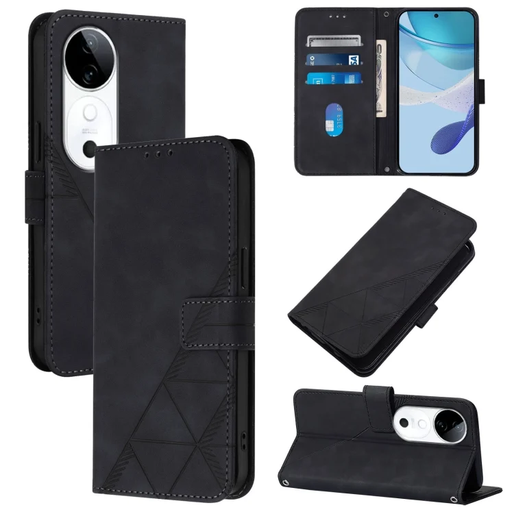 Crossbody 3D Embossed Flip Leather Phone Case, For vivo S19, For vivo Y28 4G, For vivo X100 Pro