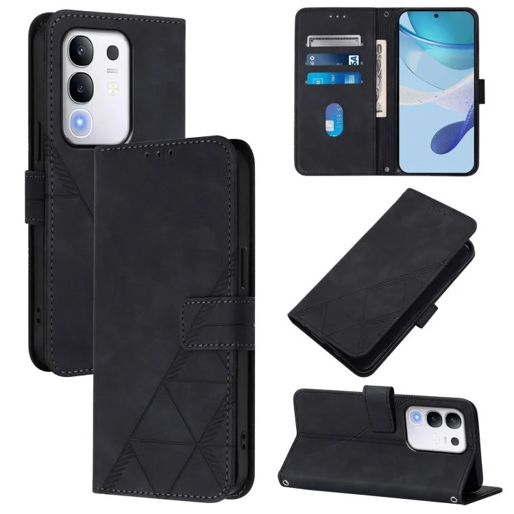 Crossbody 3D Embossed Flip Leather Phone Case, For vivo Y29 4G Global, For vivo V50 Global, For vivo S20