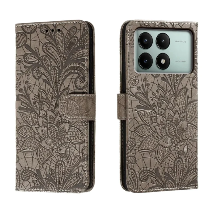 Lace Flower Embossing Flip Leather Phone Case, For Xiaomi Redmi K70E, For Xiaomi Redmi Note 13R Pro, For Xiaomi Redmi K70